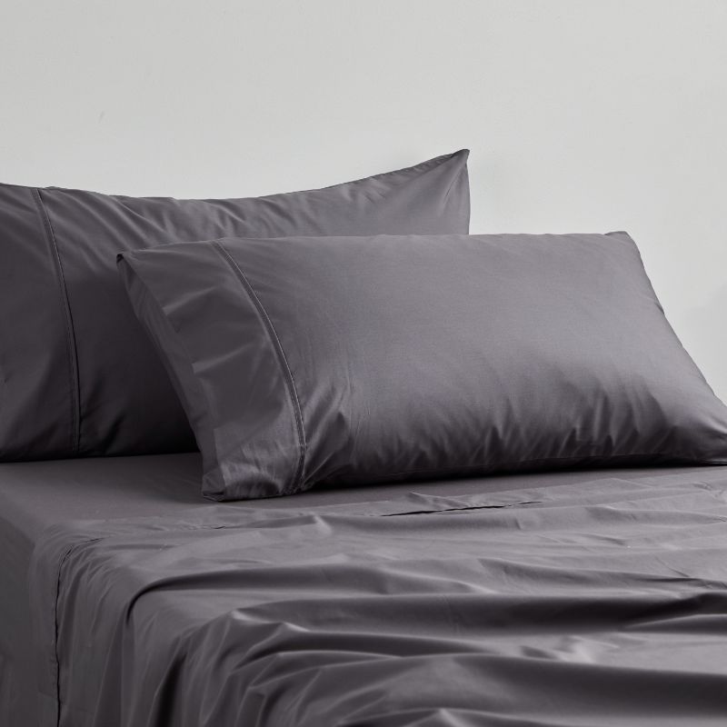 Single Sheet Set - Bed - 300 TC CHARCOAL (LOGAN & MASON)