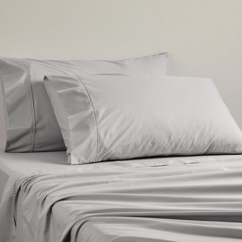 Single Sheet Set - Bed - 300 TC SILVER (LOGAN & MASON)