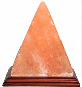 15cm Pyramid Salt Lamp made from authentic Himalayan salt, providing soothing light and air-purifying benefits.