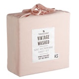 Luxury blush queen sheet set from Blake & Lindsay, featuring ultra-soft microfibre, fitted sheet, flat sheet, and pillowcases.