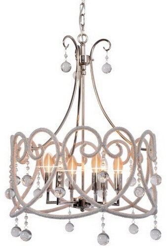 Elegant 80cm Iron Nickel Plated chandelier with clear glass drops, perfect for enhancing modern and country chic interiors.