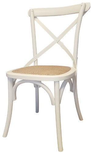 Chair - Cross Back - Antique White 89cm