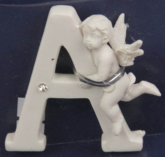 Charming 7cm Letter Cherub - A, perfect for home decor or personalizing gifts with intricate detailing.