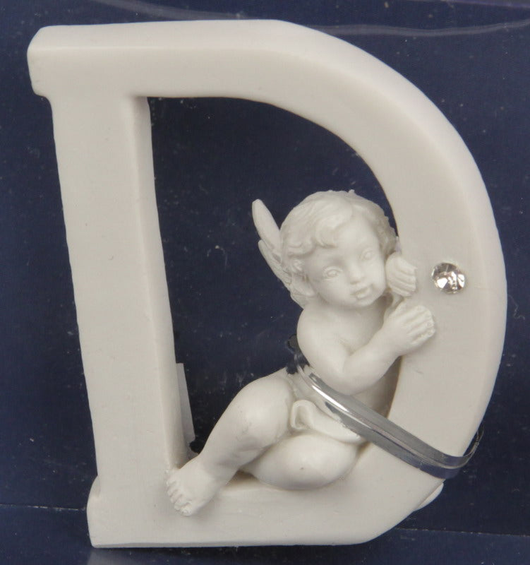 Whimsical 7cm Letter Cherub - D for nursery decor, featuring a charming cherub design perfect for personalization.