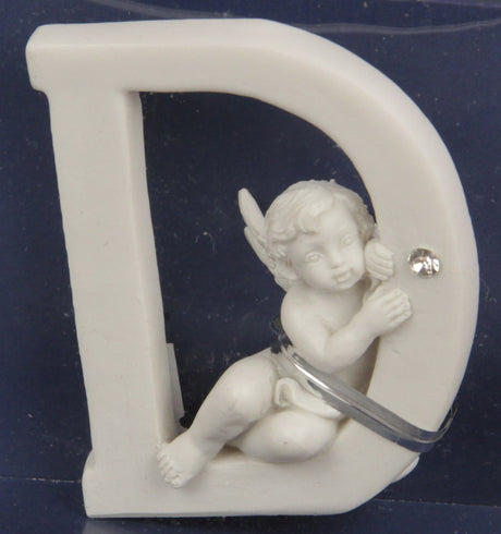 Whimsical 7cm Letter Cherub - D for nursery decor, featuring a charming cherub design perfect for personalization.