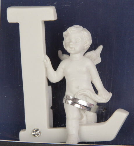 Letter Cherub - L, a 7cm decorative letter perfect for children's rooms and personalized gifts, blending charm and elegance.