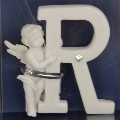 Whimsical Letter Cherub - R, 7cm decorative piece featuring a charming cherub design, perfect for nurseries and personalized decor.