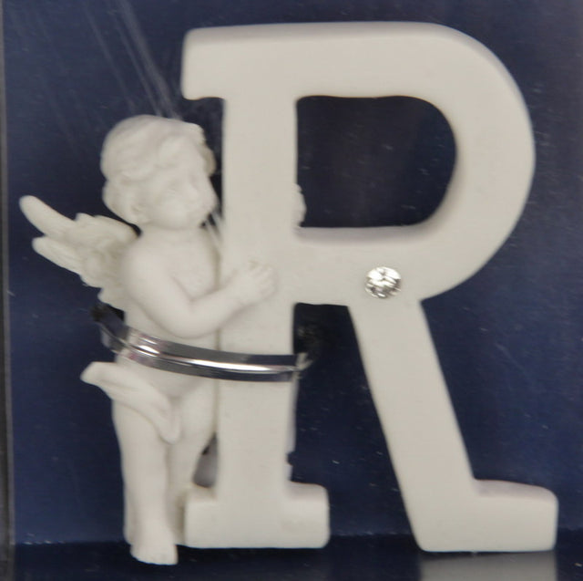 Whimsical Letter Cherub - R, 7cm decorative piece featuring a charming cherub design, perfect for nurseries and personalized decor.