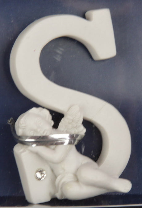 Charming handcrafted Letter Cherub - S, 7cm, perfect for children's decor, adding whimsy and personalization.