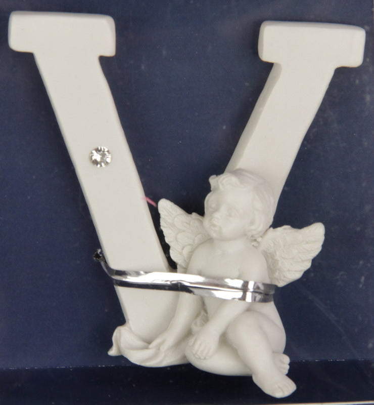 Charming 7cm Letter Cherub - V for kids' rooms, crafted for decor and imaginative play. Perfect gift for special occasions.