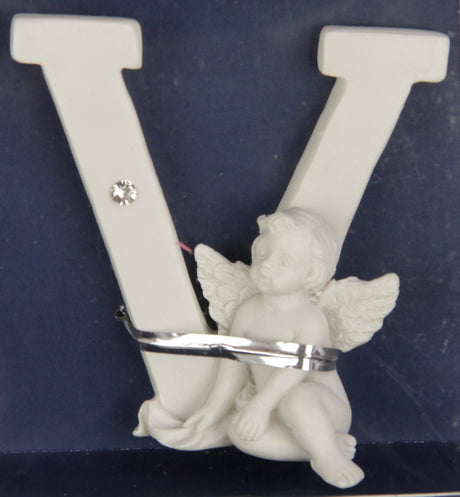 Charming 7cm Letter Cherub - V for kids' rooms, crafted for decor and imaginative play. Perfect gift for special occasions.