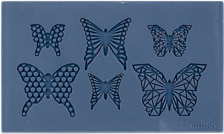 Silicone mould for crafting, featuring a detailed geo butterfly design, perfect for oven-bake clay and DIY projects.