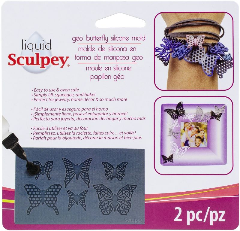 Silicone mould for creating detailed butterfly shapes, perfect for oven-bake clay and DIY crafting projects.