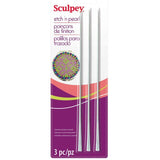 SCULPEY ETCH N PEARL TOOL SET3 featuring pointed and concave ends for detailed clay work and bead piercing.