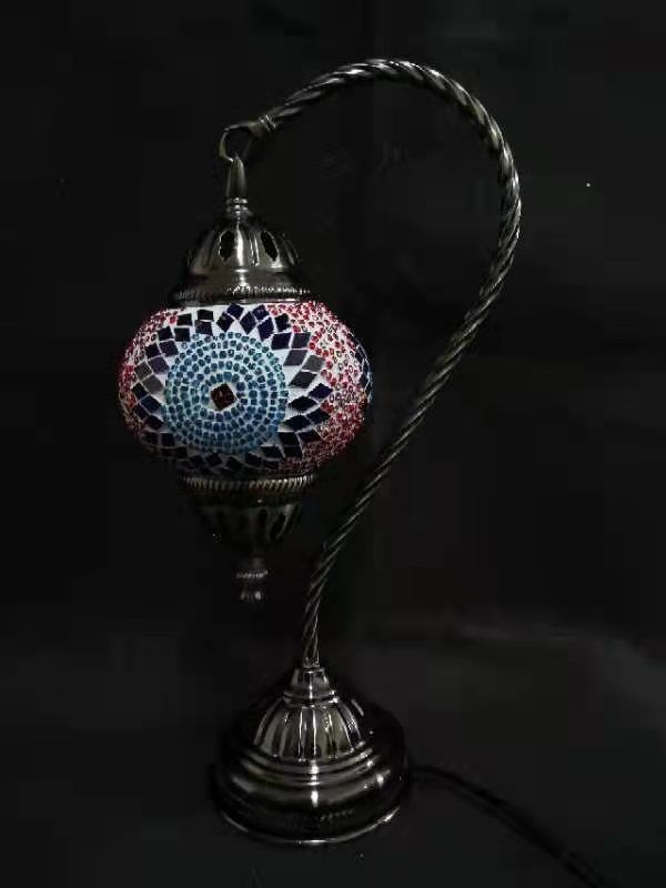 Turkish Mosaic Lamp 2 - Swan Neck Multicolour (37cm)