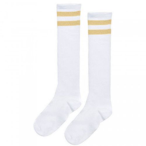 Striped Knee Socks - Gold