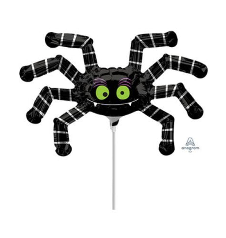 Colorful striped mini spider foil balloon, perfect for Halloween and themed party decorations.