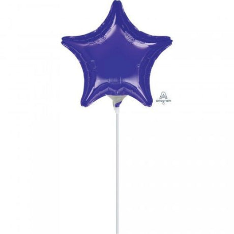 Vibrant 22cm star-shaped purple foil balloon, perfect for celebrations and easy to inflate for festive decorations.