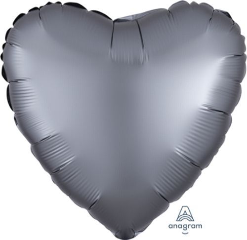 Elegant 45cm graphite heart-shaped balloon, perfect for celebrations and romantic occasions, made from high-quality materials.