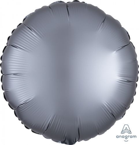 45cm graphite circle foil balloon, self-sealing and elegant, perfect for any celebration, adding sophistication to decor.