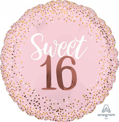 Vibrant 71cm blush foil balloon, perfect for Sweet 16 celebrations and stylish party decor.