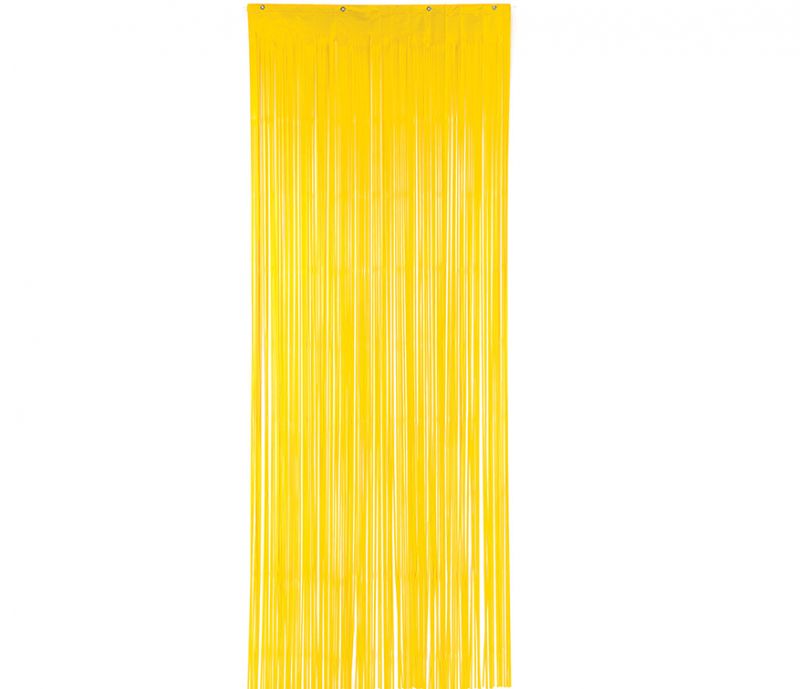 Luxurious yellow metallic curtain with sheen, 8'x3', blocks light and enhances modern decor. Perfect for stylish window treatments.