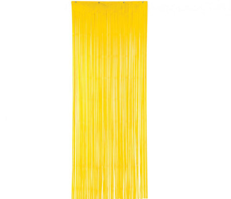 Luxurious yellow metallic curtain with sheen, 8'x3', blocks light and enhances modern decor. Perfect for stylish window treatments.