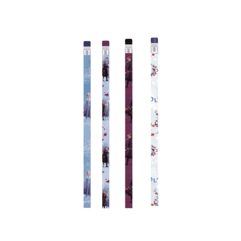 Set of 8 Frozen 2 pencils featuring Anna, Elsa, and Olaf, perfect for creative writing and school projects.