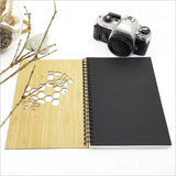 Small bamboo journal with honeycomb design, 110 pages of premium paper, perfect for writing, sketching, or journaling.