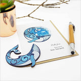 Charming whale greeting card with embellishment, crafted from textured 250gsm card, packaged with a craft envelope.