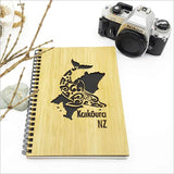 Small Bamboo Journal: Kaikoura, eco-friendly with laser-cut design, 110 pages of 110gsm cartridge paper for notes and sketches.