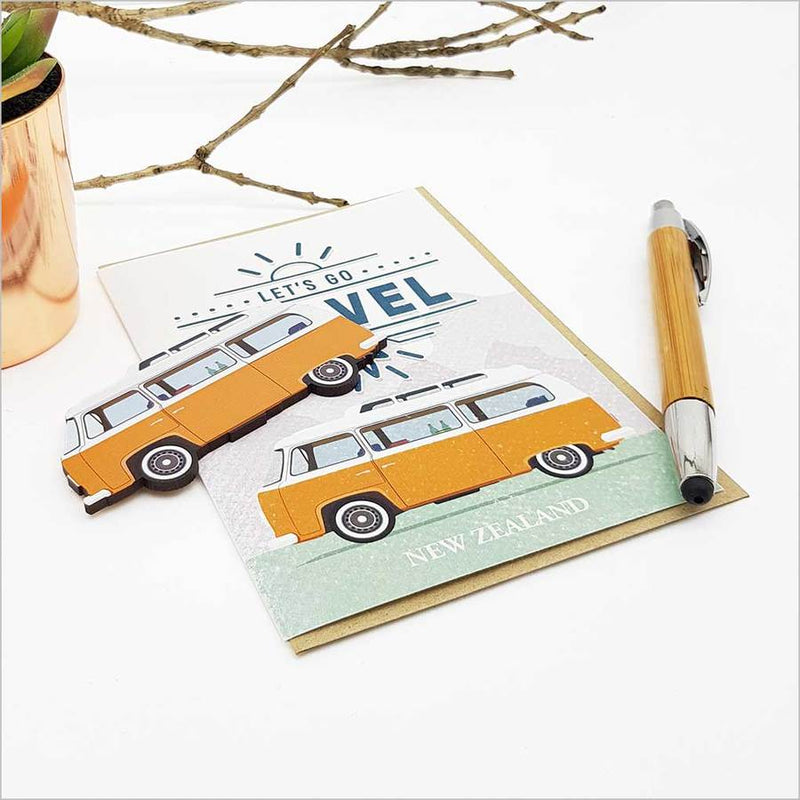Greeting Card with Embellishment: Let's Go Travel