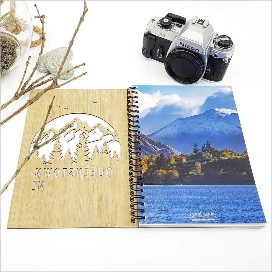 Small Bamboo Journal: Queenstown with eco-friendly FSC certified bamboo and 110 pages of premium cartridge paper for versatile use.