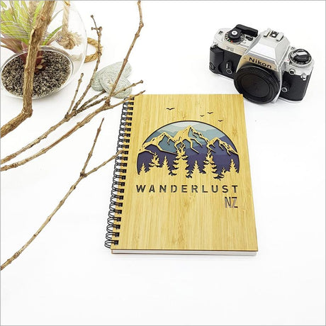 Small Bamboo Journal featuring a laser-cut design, ideal for travelers to document memories, sketches, and reflections.