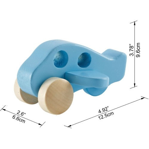 Colorful Hape Wooden Little Plane Toy for imaginative play, enhancing motor skills and creativity in children aged 12 months and up.