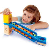 Colorful Hape Sonic Playground Toy featuring a xylophone rail that creates music as marbles roll, designed for children 4 and up.