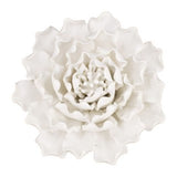 Handmade cream ceramic flower wall decor (15cm) with textured petals, perfect for elegant home or office decoration.