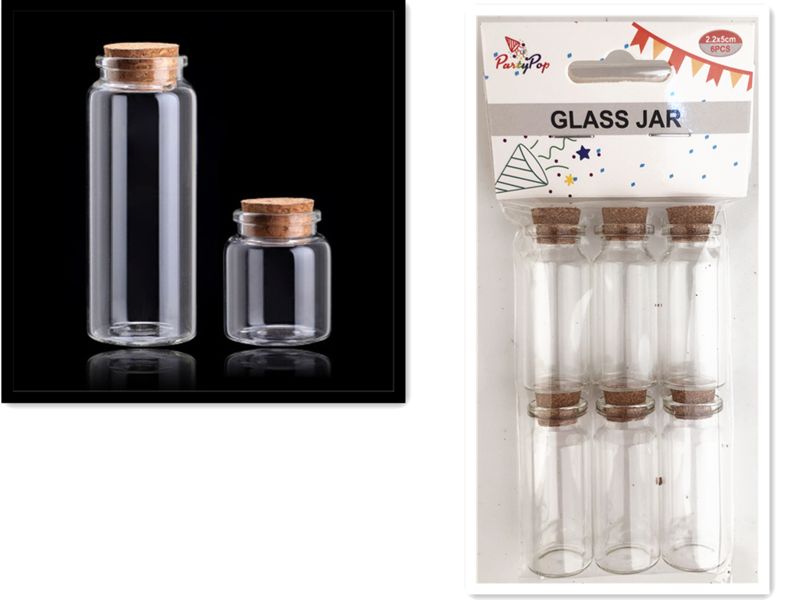 Set of 72 compact 2.2 x 5 cm glass jars for versatile storage, crafted for elegance and durability in home organization.
