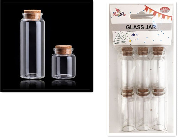 Set of 72 compact 2.2 x 5 cm glass jars for versatile storage, crafted for elegance and durability in home organization.