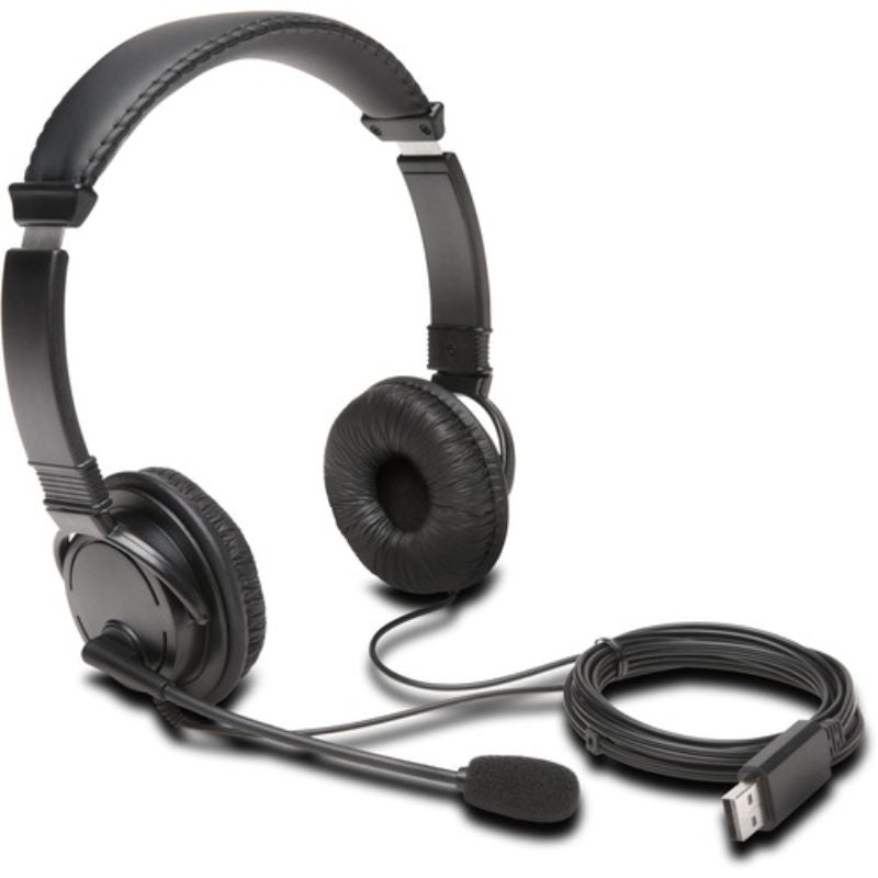 Kensington USB-A Headphones with Mic - Stereo - USB Type A - Wired - Over-the-he