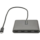 StarTech.com USB-C to HDMI Adapter enabling 4 HDMI displays with 1080p resolution, ideal for enhanced productivity.