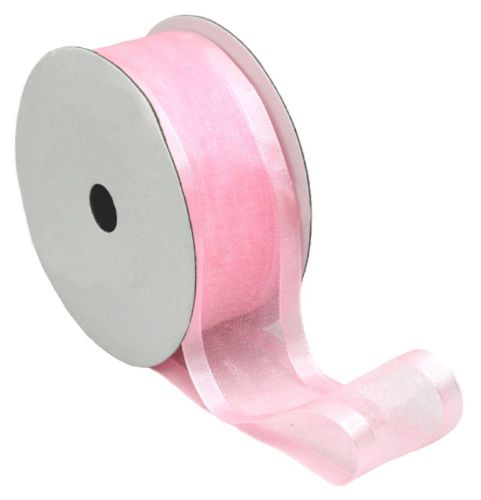 Organza Ribbon with Satin Edge - 20m (Baby Pink)