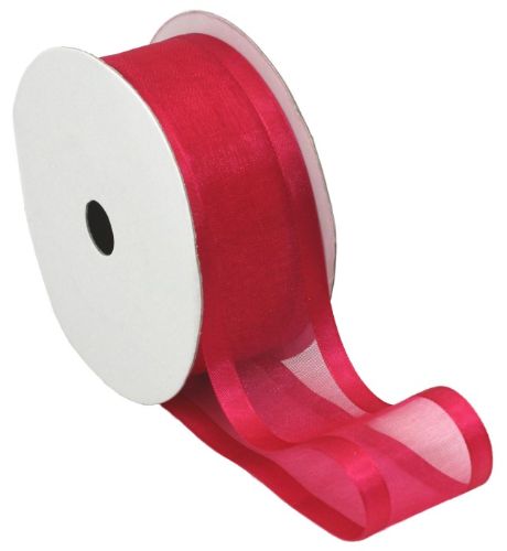 Organza Ribbon with Satin Edge - 20m (Hot Pink)