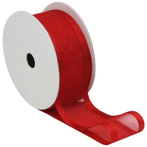 Organza Ribbon with Satin Edge - 20m (Red)