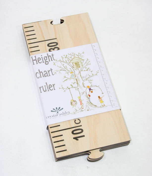 Growth Chart Ruler made of premium Pine, measuring up to 1.5m, perfect for tracking your child's growth stylishly.