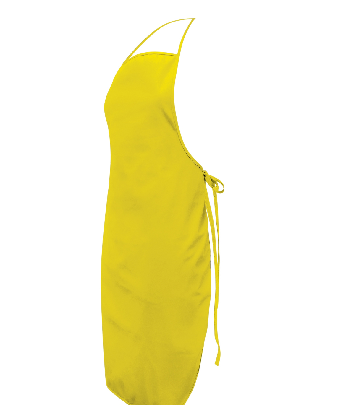 Set of 6 vibrant yellow bib aprons made from durable 180gsm cotton twill, featuring adjustable neck straps and waist ties.