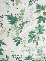 Super King Duvet Cover Set in White featuring intricate foliage patterns on luxurious cotton sateen for a serene bedroom upgrade.