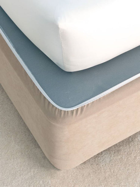 Elegant linen bedwrap for King Single beds with elasticized edges for a secure fit, enhancing modern bedroom decor.