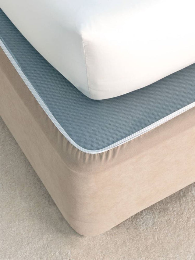 Stylish Valance Double Bed Wrap in Linen, featuring adjustable elastic edges for a polished bedroom look.