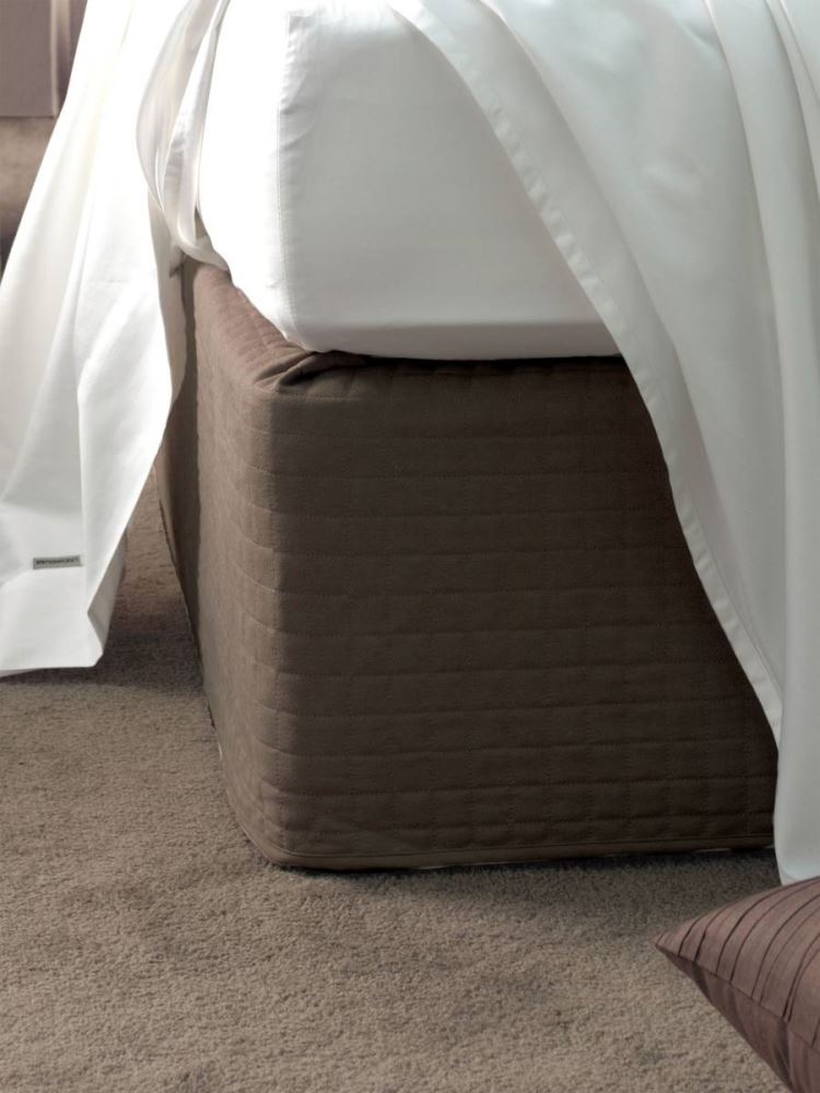 Valance - Suede Quilted (Bedwrap) -  Super King Bed CHOCOLATE